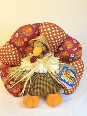 Vtg Rite Aid Homespun Creations Plush Thanksgiving Turkey Fall Harvest Decor